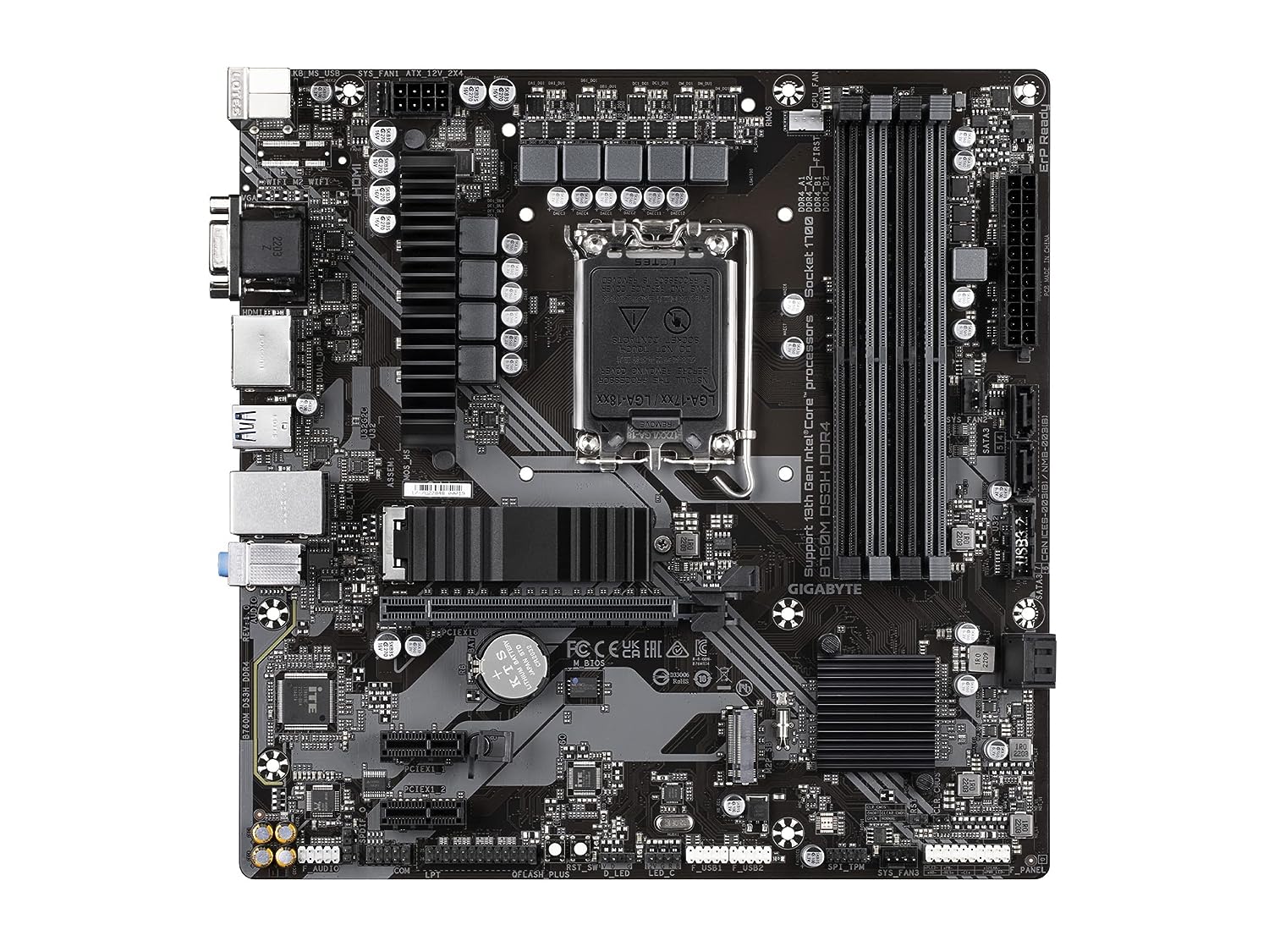 Gigabyte B760M DS3H DDR4 Motherboard for 13th and 12th Gen Series Processors - LGA1700 Socket - Image 2