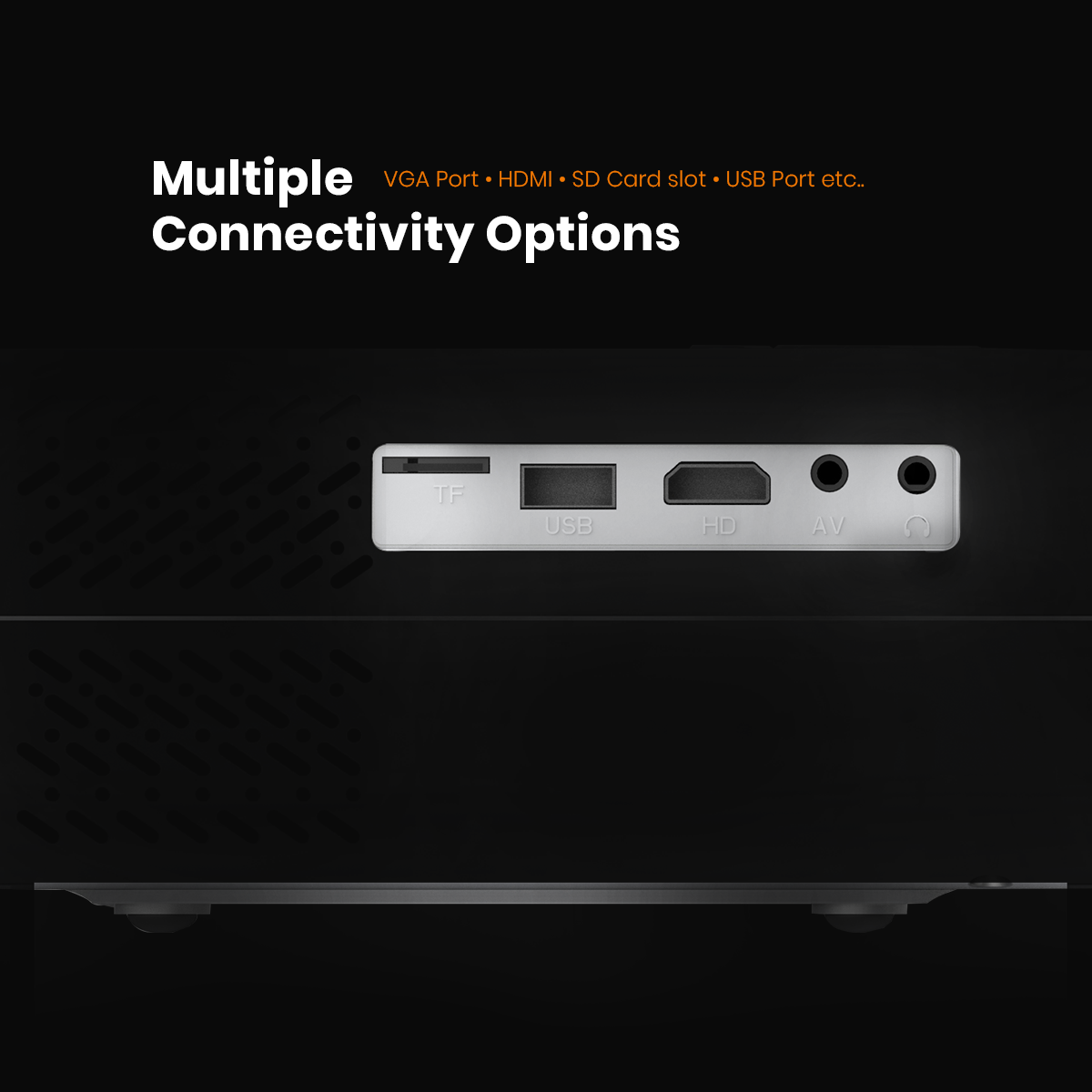 Portronics BEEM 200 Plus Wi-Fi Multimedia LED Projector (VGA Port/ HDMI/ SD Card slot/ USB Port/ Screen Cast) - Image 3