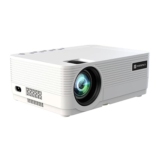 Portronics Beem 420 LED Projector with 3200 Lumens/ 1080p Full HD Native/ Upto 250 Inches Display/ iOS Screen Mirroring/ 5 Watt Speaker (White)