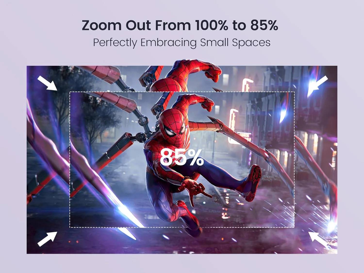 Portronics Beem 440 Smart LED Projector with 720p HD Resolution/ Rotatable Design/ Built-in Streaming Apps (Netflix, Prime Video, Hotstar)/ 1800 Lumens/ Screen Mirroring/ 3 Watts Speaker (White) - Image 5