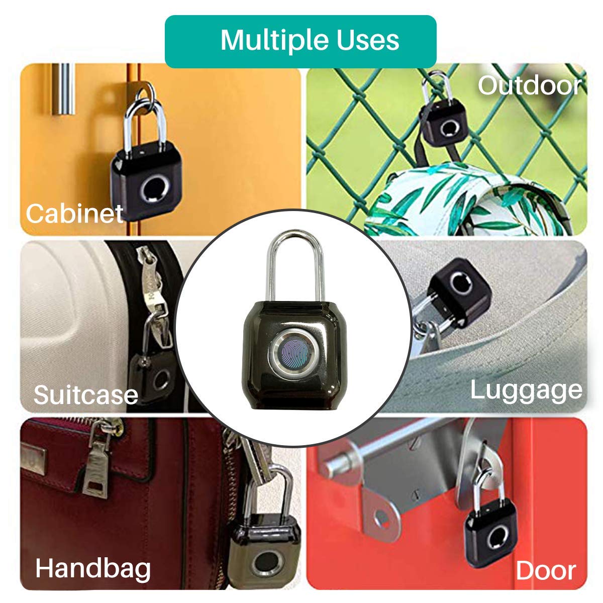 Portronics Biolock Biometric Fingerprint Lock - Smart, Strong & Safe Padlock (POR-983) - Image 4