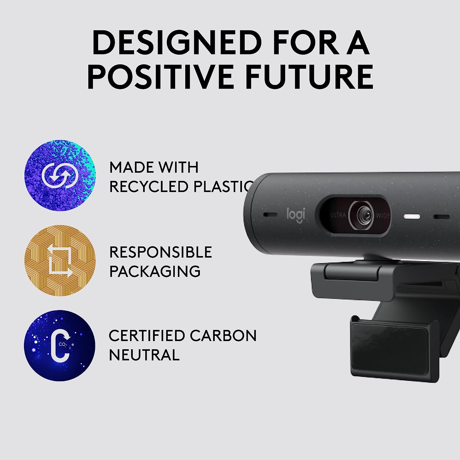 Logitech Brio 500 Full HD Webcam with Auto Light Correction, Show Mode, Dual Noise Reduction Mics, Webcam Privacy Cover, Works with Microsoft Teams, Google Meet, Zoom, USB-C Cable - Image 5