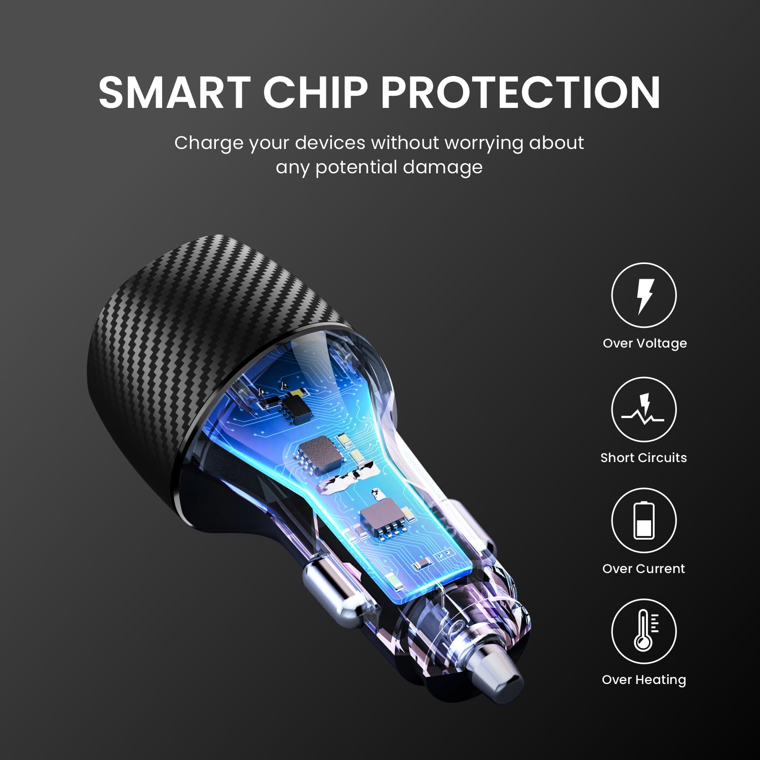 Portronics Car Power 18 Car Charger Adapter with 20W PD,Type C, Port Fast Charging Compatible with iPhones/ Android Smartphones/ Tablets & More - Black - Image 5