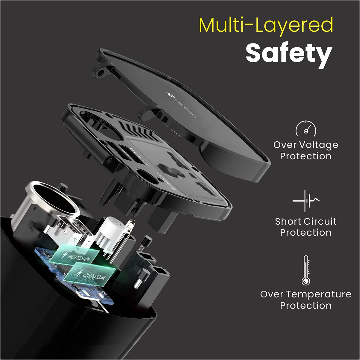 Portronics Car Power One Portable 150W Car Power Inverter with 220V Output with Dual USB Output (POR-003, Black) - Image 3