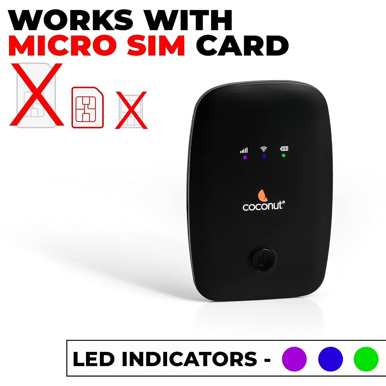 Coconut WR01 4G Wireless Pocket Router with All Sim Support/ Portable WiFi Hotspot - Image 2