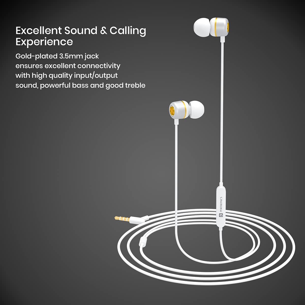 Portronics Conch 10 in-Ear Wired Earphone with 3.5mm Jack(POR-1418) - Image 2