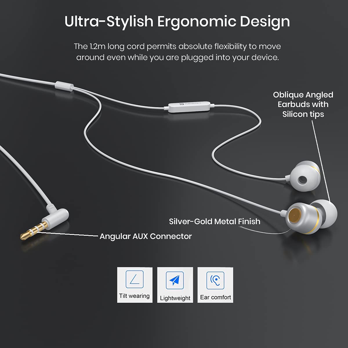 Portronics Conch 10 in-Ear Wired Earphone with 3.5mm Jack(POR-1418) - Image 3
