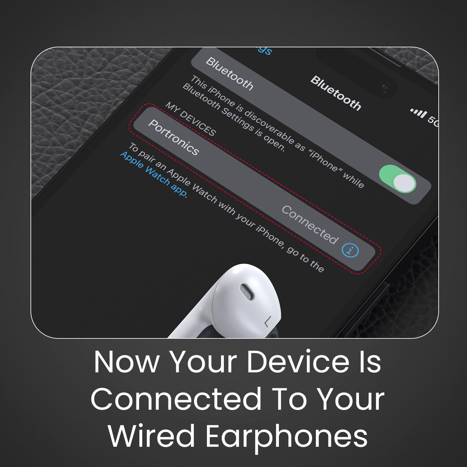 Portronics Conch 40 in-Ear Wired Earphone with 8-Pin Charging Port, Powerful Audio, Built-in Microphone, Tangle Resistant Cable - White - Image 3