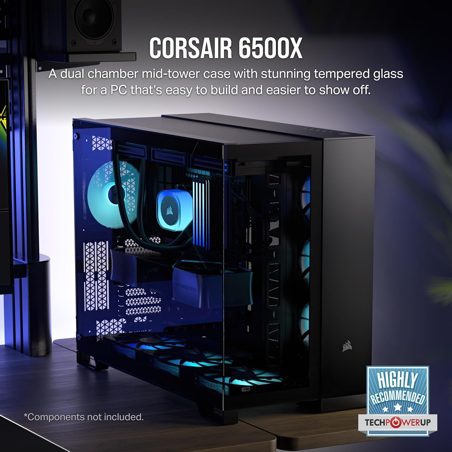 Corsair 6500X Mid-Tower Dual Chamber PC Case - Black - Image 2