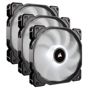 Corsair AF120 Air Series, 120 mm LED Low Noise Cooling Fan - White (Triple Pack)