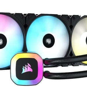 Corsair H150 RGB Liquid CPU Cooler, 3x120mm SP RGB ELITE PWM fans, 37 Total individually addressable RGB LEDs, compatible to all modern CPU sockets - GA 1200,115X, 2066, and AM4, iCUE software sync RGB