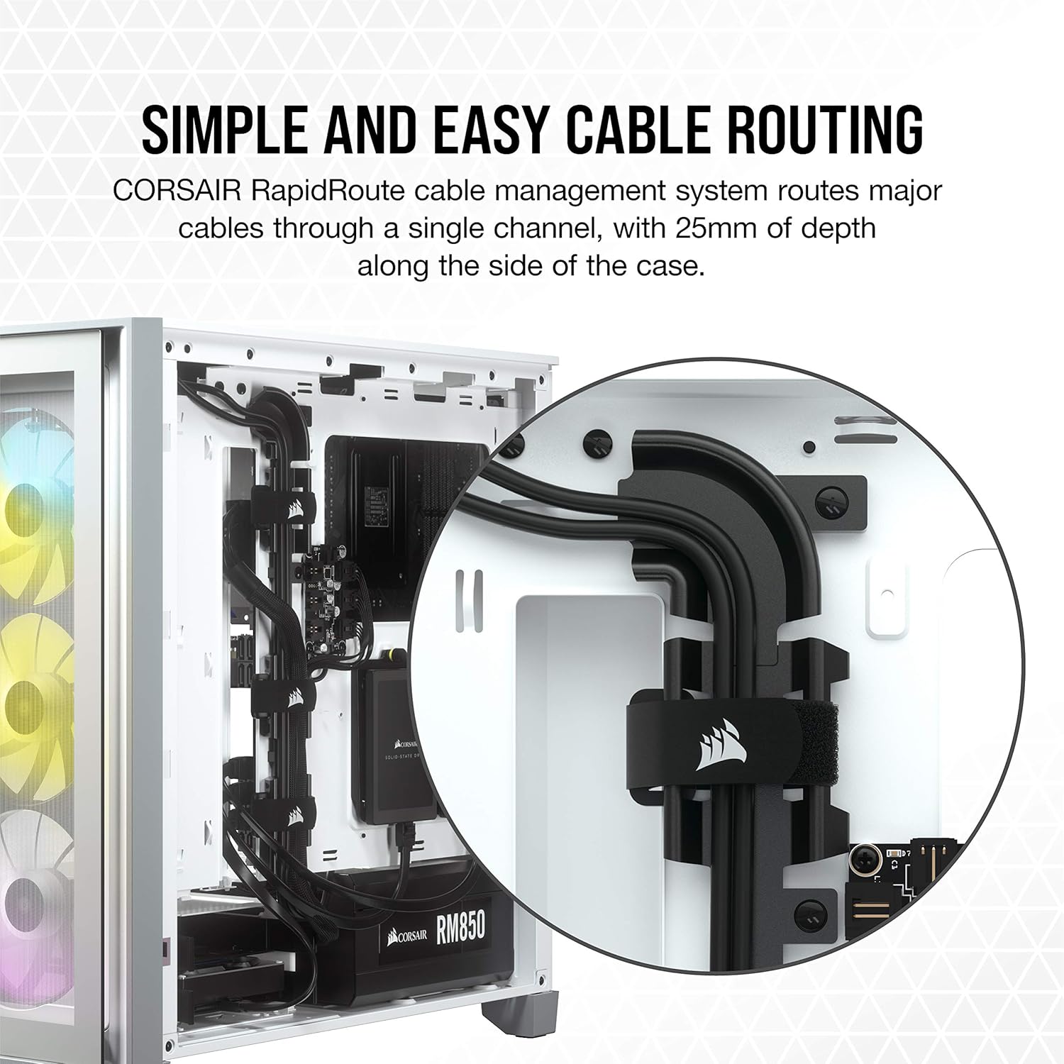 Corsair iCUE 4000X RGB Mid-Tower ATX Tempered Glass Cabinet - White (CC-9011205-WW) - Image 4