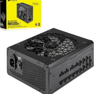 Corsair RM1200x Shift Fully Modular ATX Power Supply - Modular Side Interface - ATX 3.0 & PCIe 5.0 Compliant - Zero RPM Fan Mode - 105?C-Rated Capacitors - 80 Plus Gold Efficiency