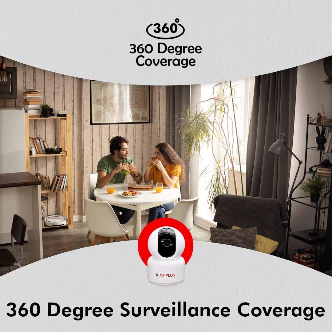 CP Plus CP-E25A Full HD Smart Wi-Fi CCTV Home Security Camera | 360? with Pan Tilt | View & Talk | Motion Alert | Night Vision | SD Card (Upto 128 GB) | IR Distance 10mtr | Works With Alexa & Google - Image 4