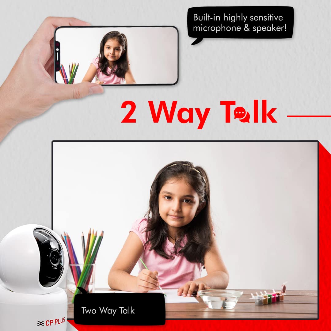 CP Plus CP-E25A Full HD Smart Wi-Fi CCTV Home Security Camera | 360? with Pan Tilt | View & Talk | Motion Alert | Night Vision | SD Card (Upto 128 GB) | IR Distance 10mtr | Works With Alexa & Google - Image 5
