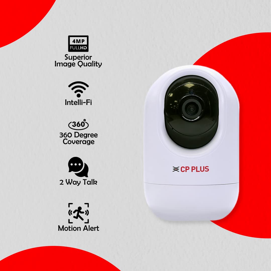CP Plus CP-E44A 4MP Full HD Smart Wi-Fi CCTV Indoor Home Security Camera | 1440P Wireless 360? Camera | Night Vision | Two Way Talk | Alexa & OK Google | 15 Mtr - Image 2