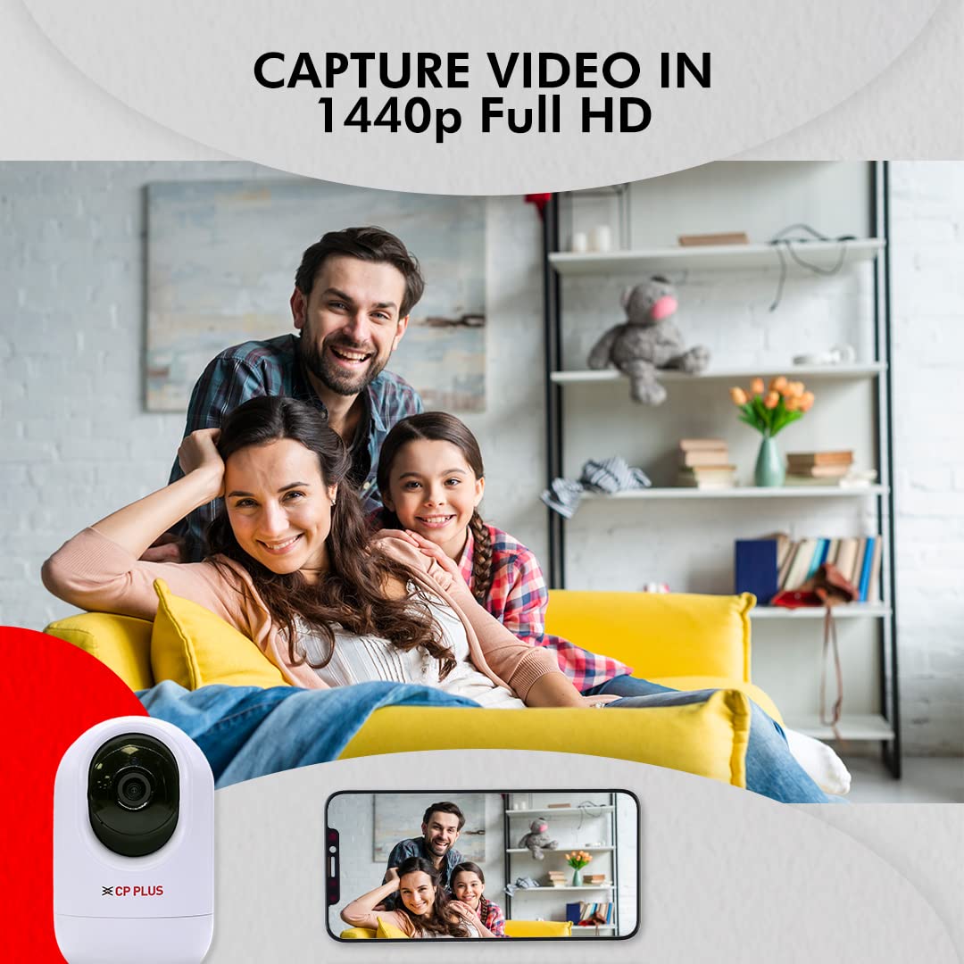 CP Plus CP-E44A 4MP Full HD Smart Wi-Fi CCTV Indoor Home Security Camera | 1440P Wireless 360? Camera | Night Vision | Two Way Talk | Alexa & OK Google | 15 Mtr - Image 3