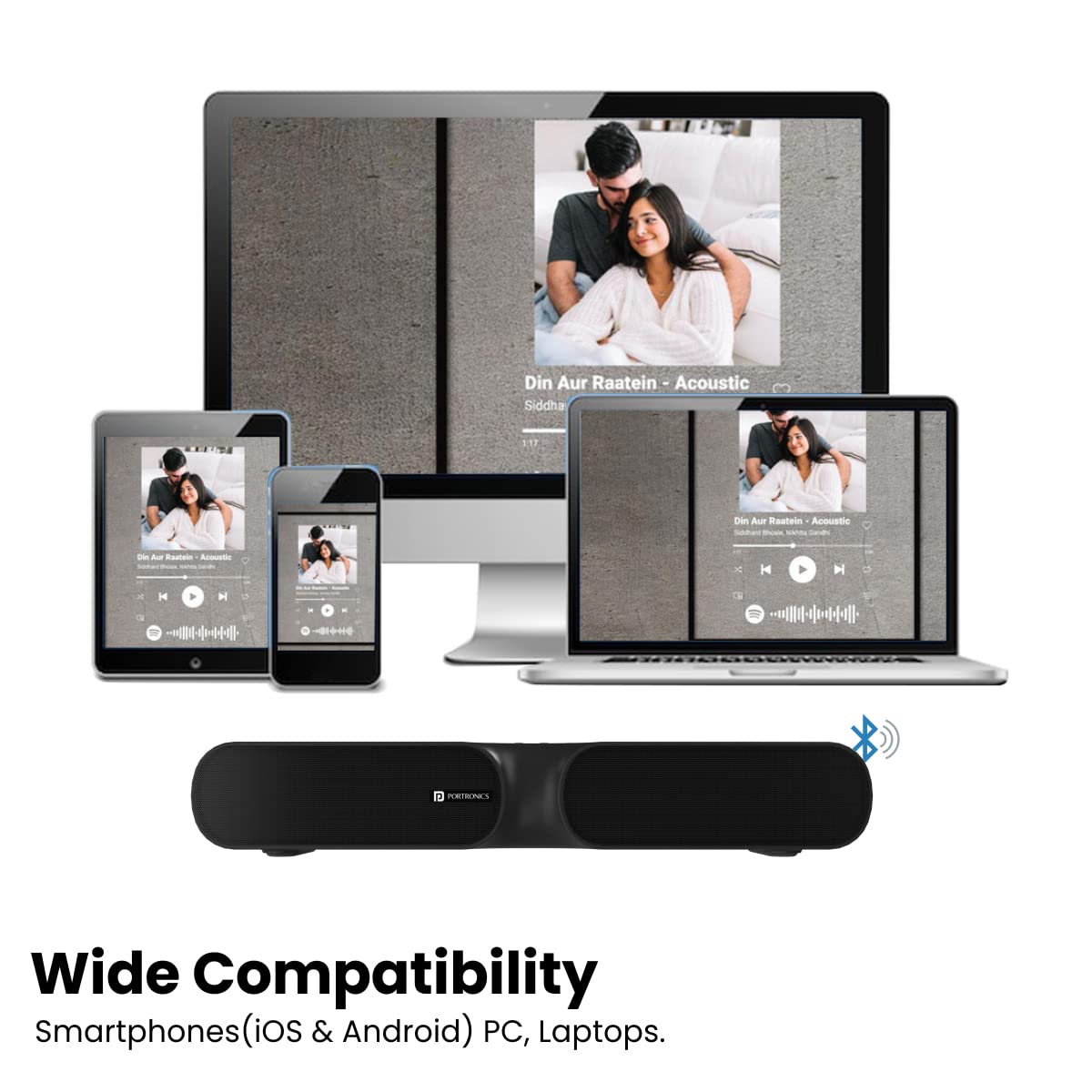 Portronics Decibel 20 16W Wireless Bluetooth Soundbar/ 3.5mm Aux Slot/ HQ Stereo Sound/ Long Playtime - Black - Image 4