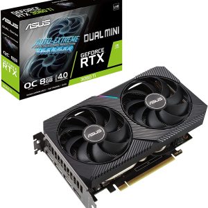 Asus DUAL GeForce RTX 3060 Ti V2 MINI OC Edition 8GB GDDR6 256-Bit Dual Fan LHR Graphics Card (DUAL-RTX3060TI-8G-MINI-V2)
