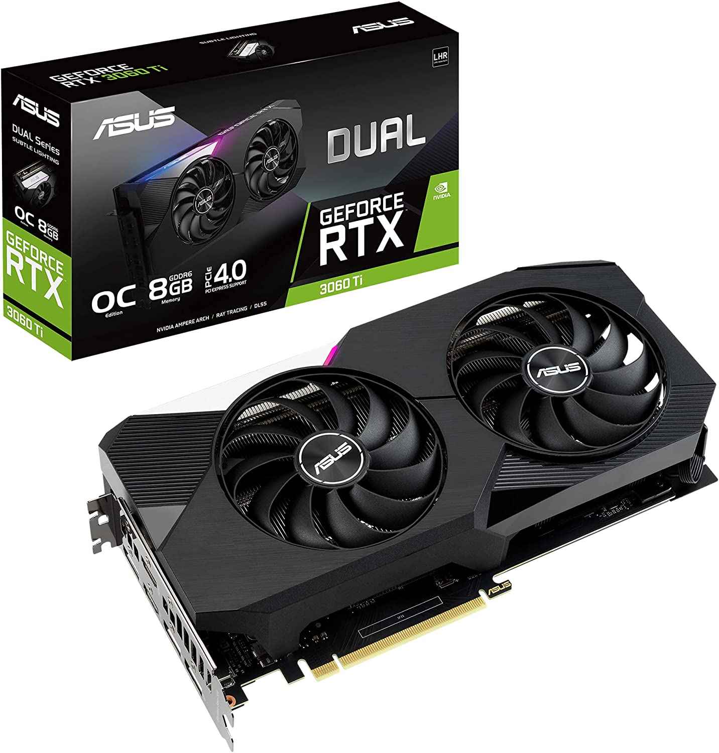 Asus Dual GeForce RTX 3060 Ti V2 OC Edition 8GB GDDR6 256-Bit LHR Graphics Card (DUAL-RTX3060TI-O8G-V2)