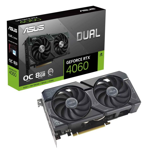 Asus Dual GeForce RTX 4060 V2 OC Edition 8GB GDDR6 128-Bit Dual Fan Graphics Card (DUAL-RTX4060-O8G-V2)