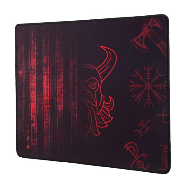 Zebronics Firestorm gaming mouse pad for all mouse sensors with micro-textured fabric surface/ anti slip rubber base/ 440x350mm size/ 4mm thickness and a Portable roll and go design