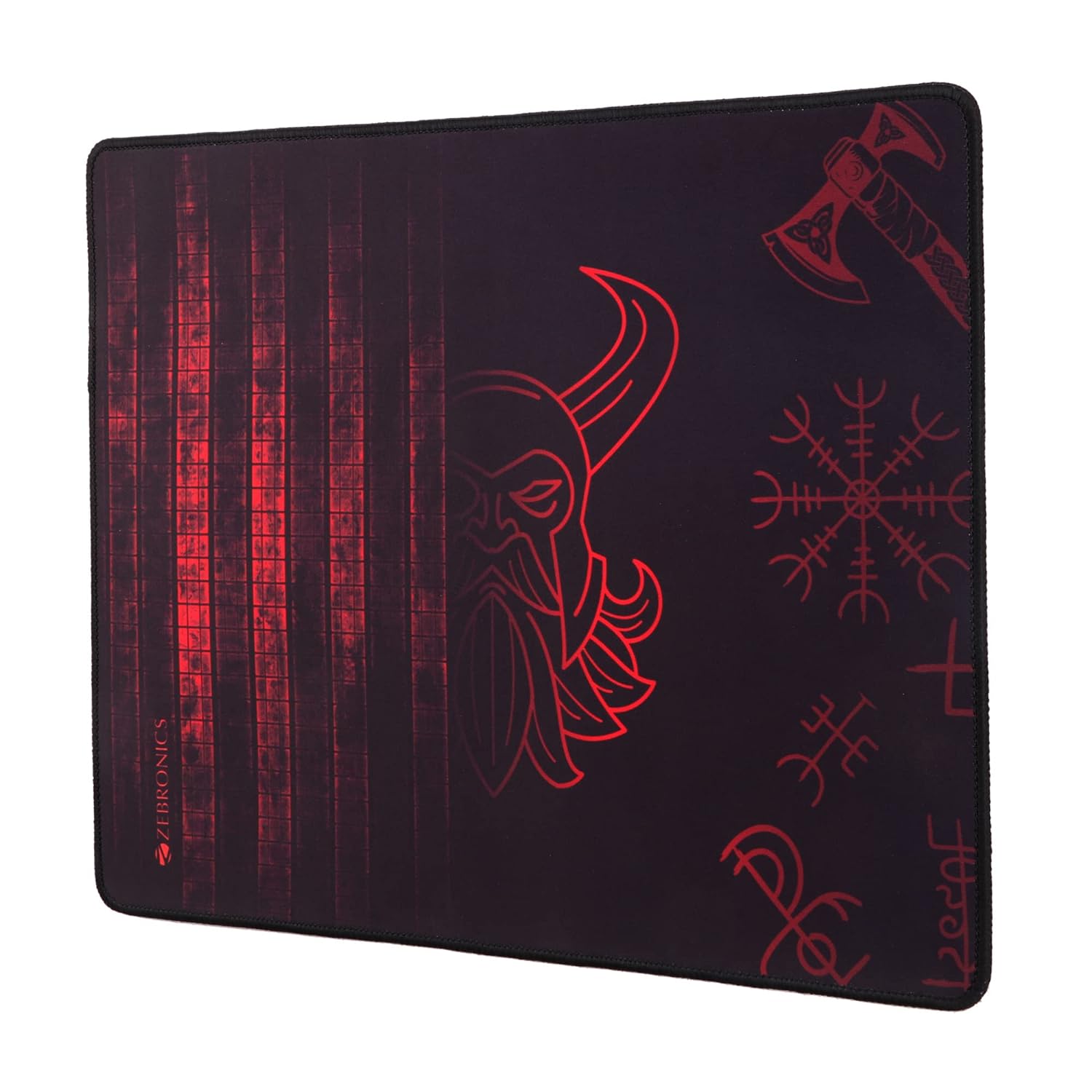 Zebronics Firestorm gaming mouse pad for all mouse sensors with micro-textured fabric surface/ anti slip rubber base/ 440x350mm size/ 4mm thickness and a Portable roll and go design