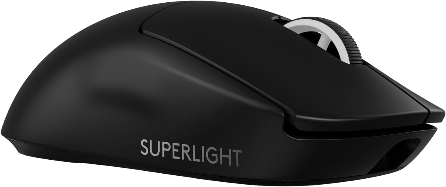 Logitech G PRO X Superlight 2 Lightspeed Wireless Gaming Mouse (Lightweight/ LIGHTFORCE Hybrid Switches/ Hero 2 Sensor/ 32,000 DPI/ 5 Programmable Buttons/ USB-C Charging/ for PC & MAC) - Black