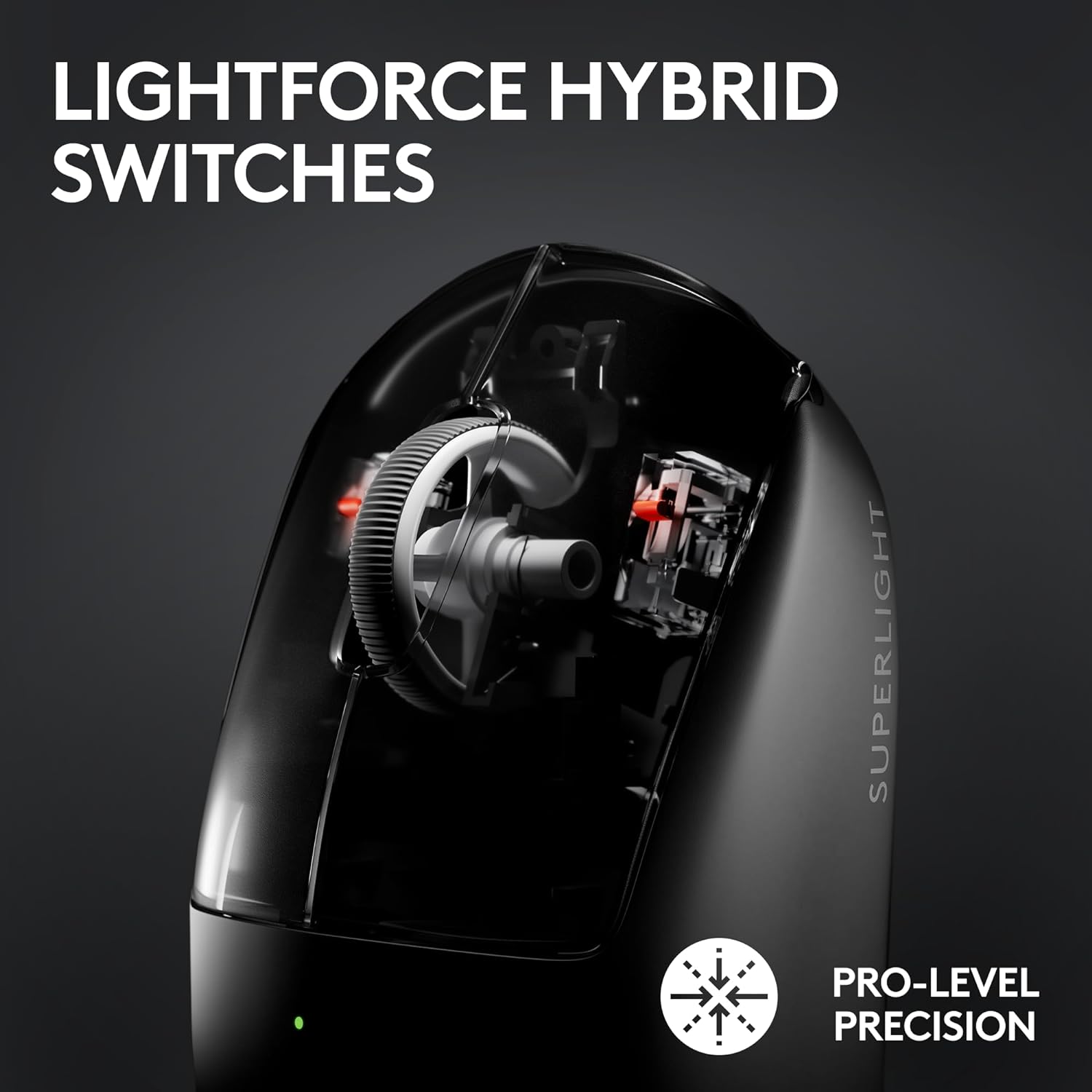 Logitech G PRO X Superlight 2 Lightspeed Wireless Gaming Mouse (Lightweight/ LIGHTFORCE Hybrid Switches/ Hero 2 Sensor/ 32,000 DPI/ 5 Programmable Buttons/ USB-C Charging/ for PC & MAC) - Black - Image 4