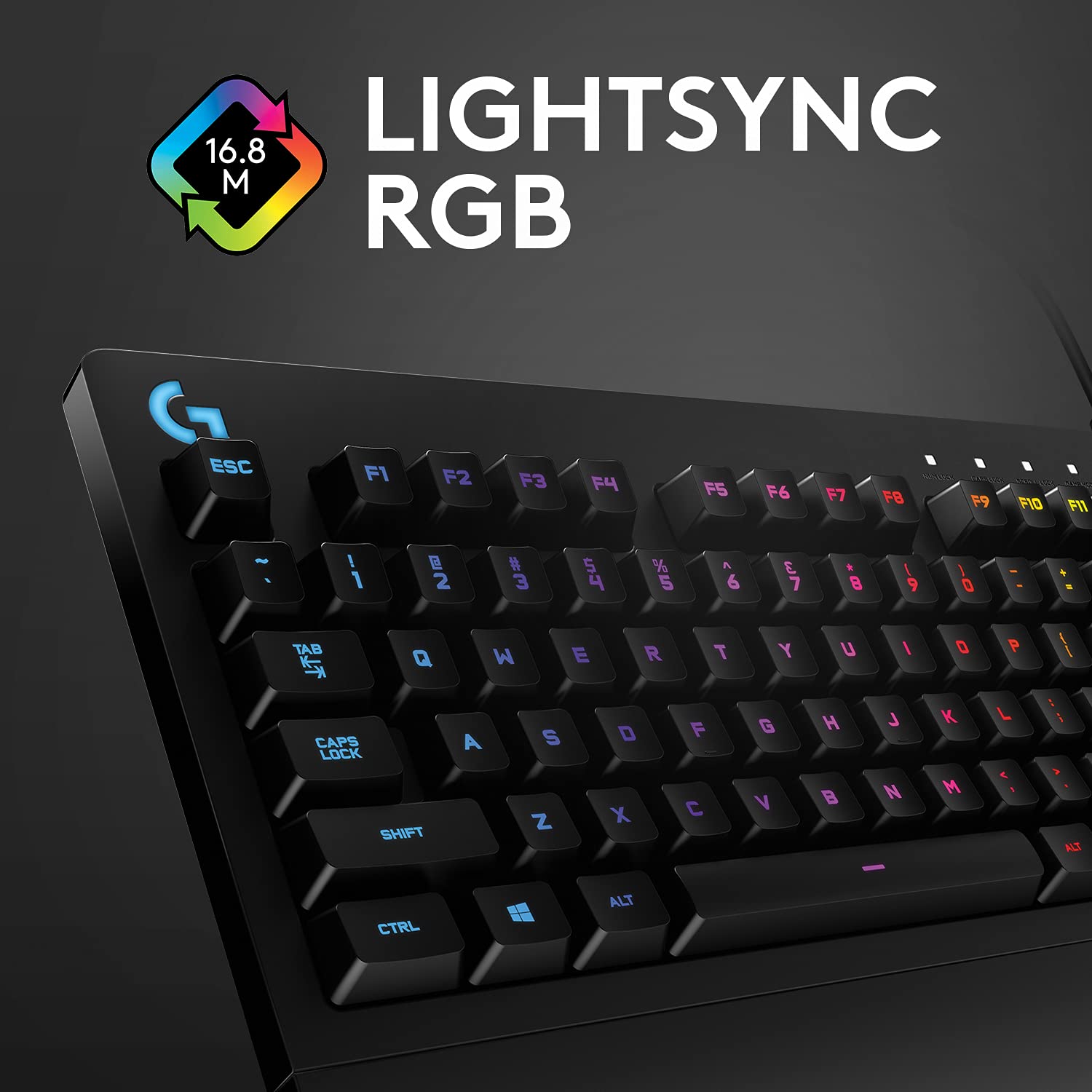 Logitech G213 PRODIGY RGB Gaming Keyboard with LIGHTSYNC RGB Backlit Keys, Spill-Resistant, Customizable Keys, Dedicated Multi-Media Keys - Image 3