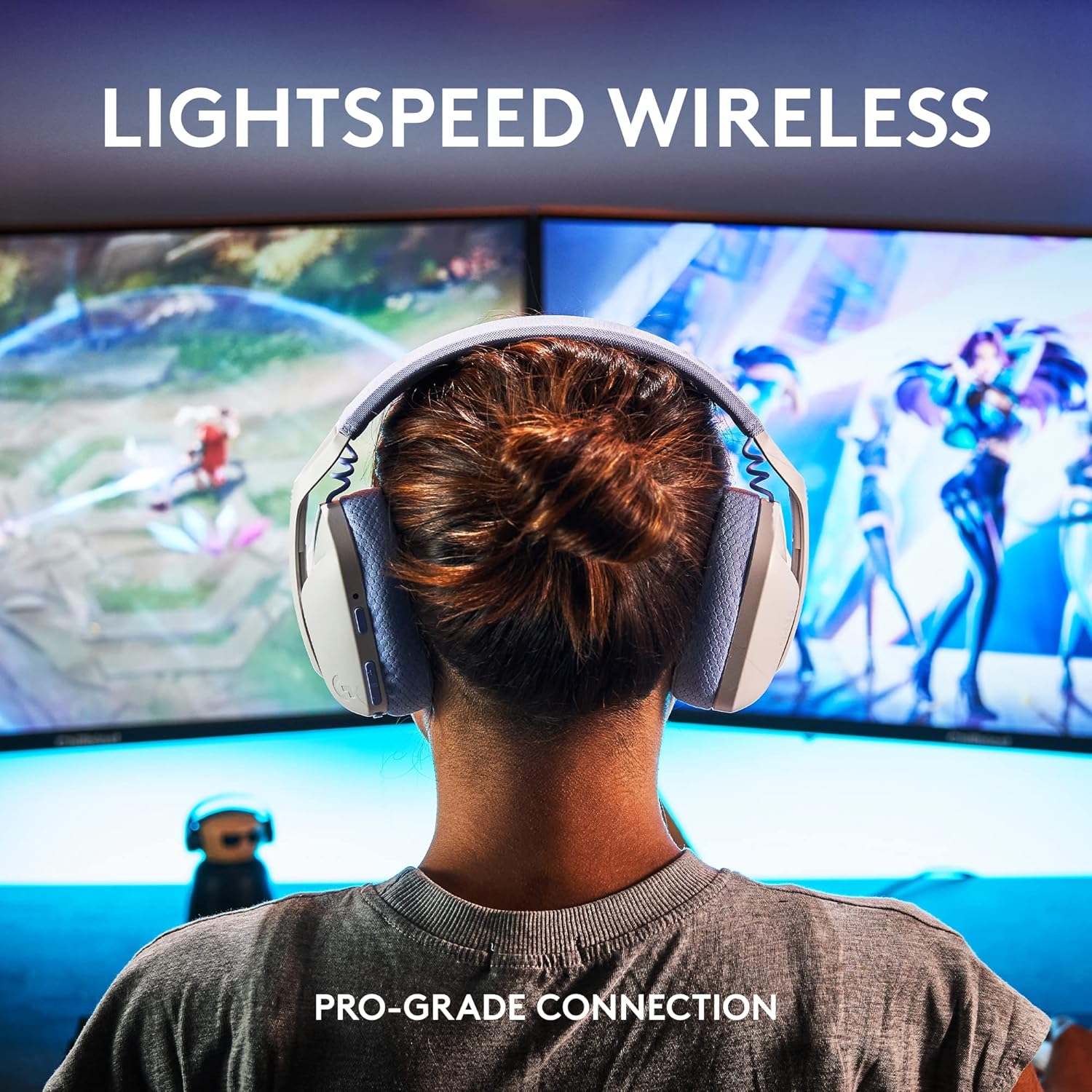 Logitech G435 Light Speed and Lightweight Gaming Bluetooth Wireless Over Ear Headphones with Mic, 18H Battery, Compatible for Dolby Atmos, Pc, Ps4, Ps5, Mobile - White - Image 2