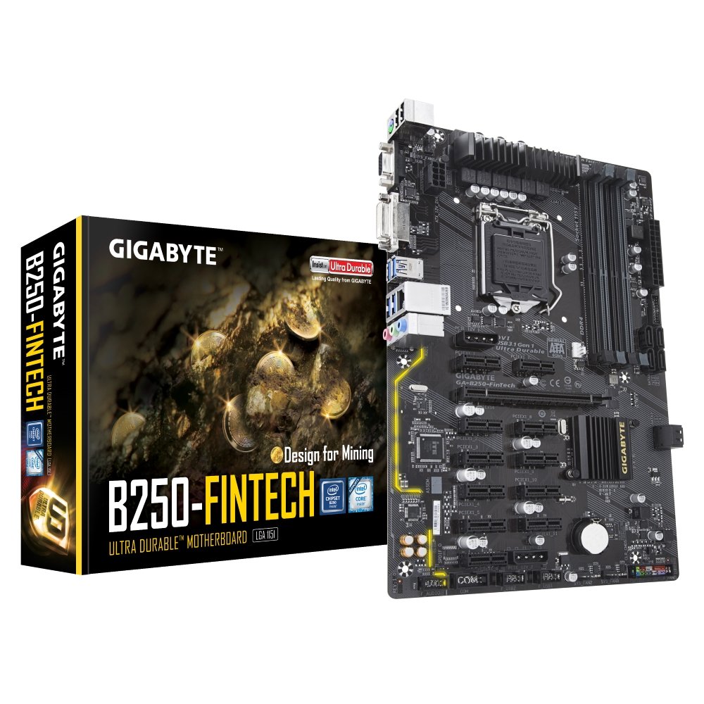 Gigabyte GA-B250-FinTech Intel Motherboard for 6th and 7th Gen Processors - LGA1151 Socket