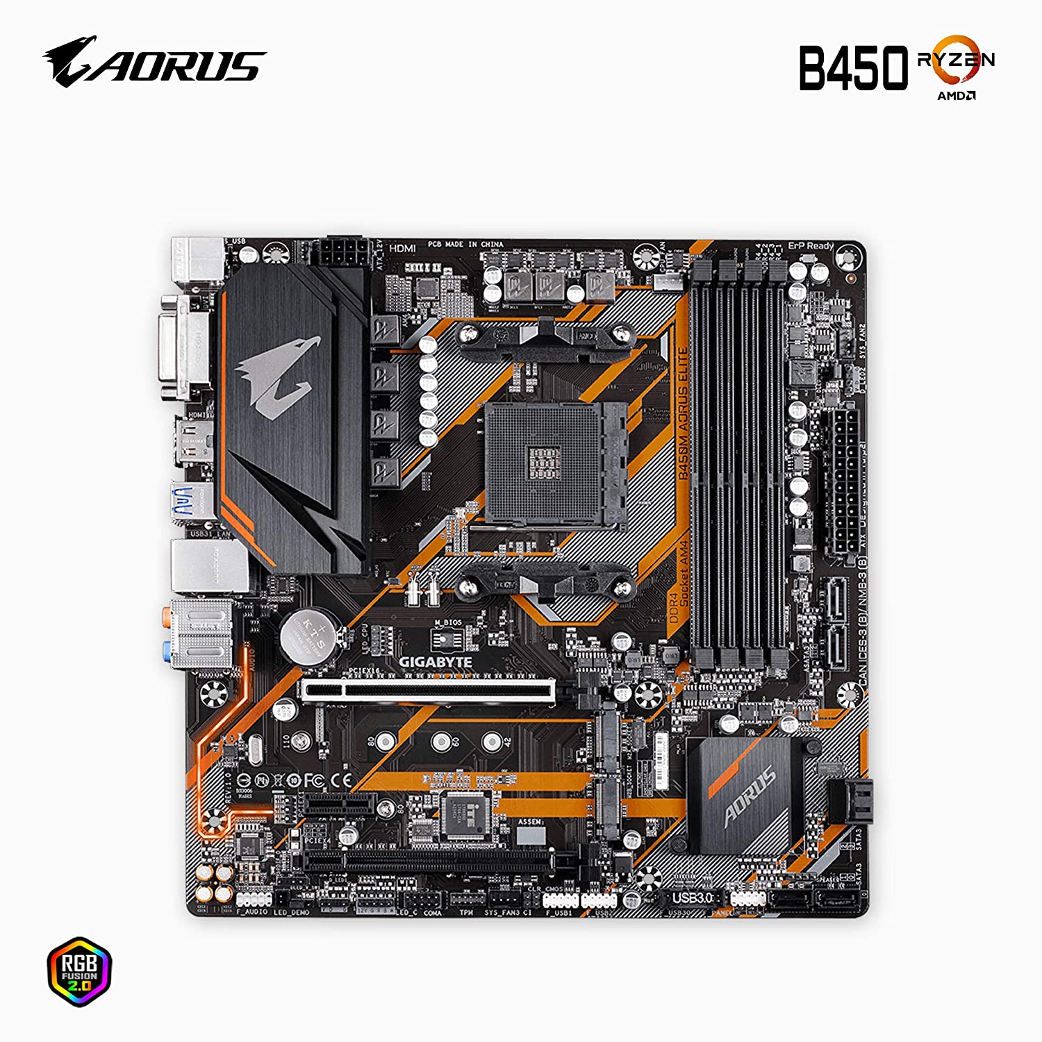 Gigabyte B450M AORUS ELITE Motherboard for 1st/ 2nd/ 3rd Gen Ryzen Processors - AM4 Socket - Image 2