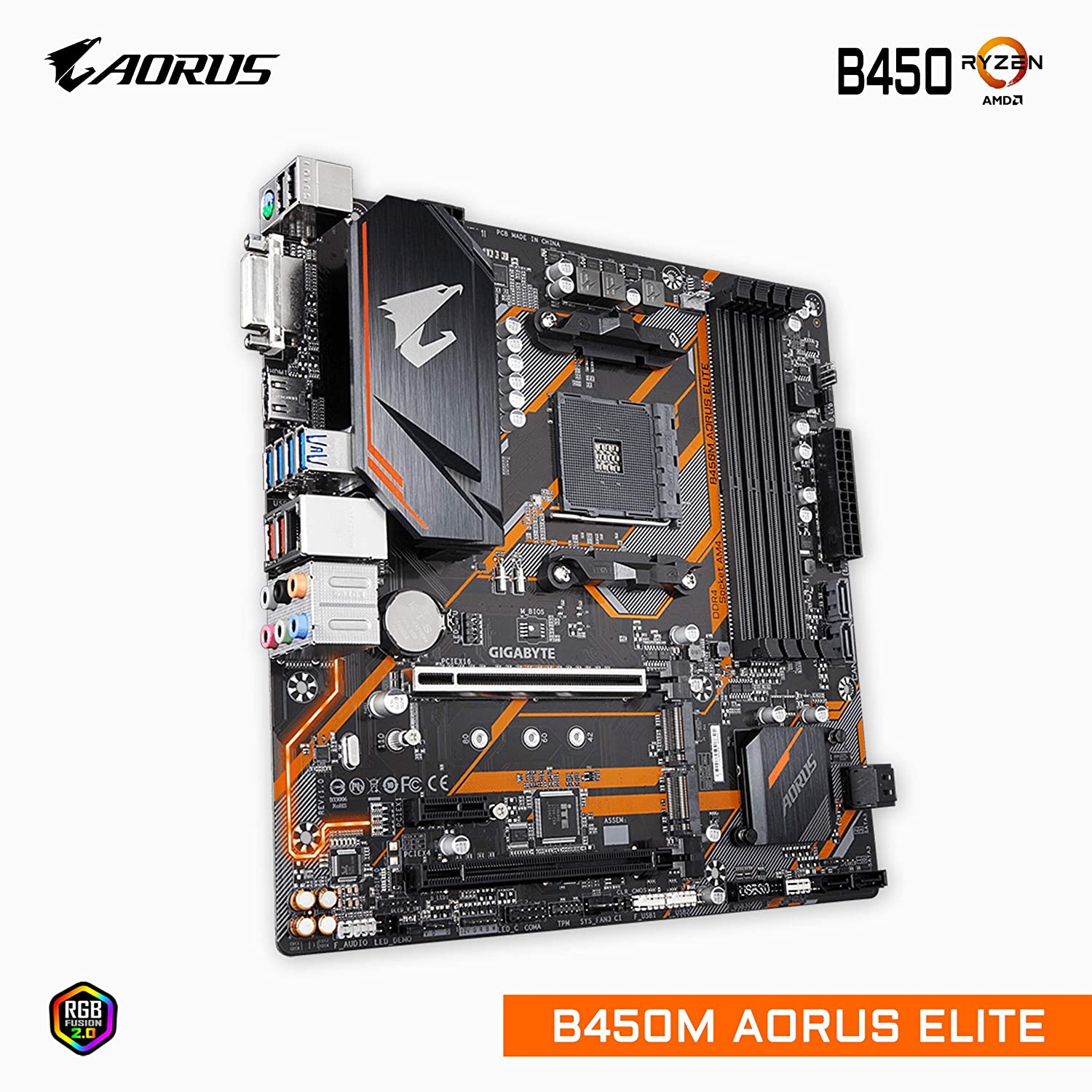 Gigabyte B450M AORUS ELITE Motherboard for 1st/ 2nd/ 3rd Gen Ryzen Processors - AM4 Socket - Image 3