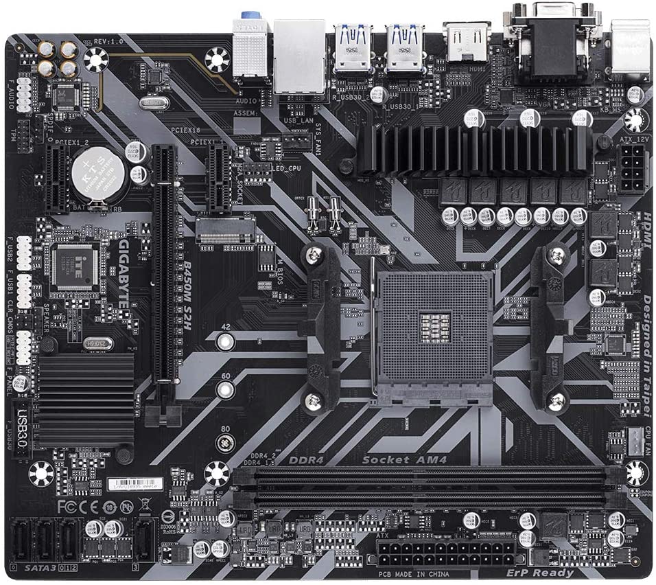 Gigabyte B450M S2H Ultra Durable Motherboard for AMD Ryzen 5000/ 5000G/ 3rd Gen Series Processors - AM4 Socket - Image 2
