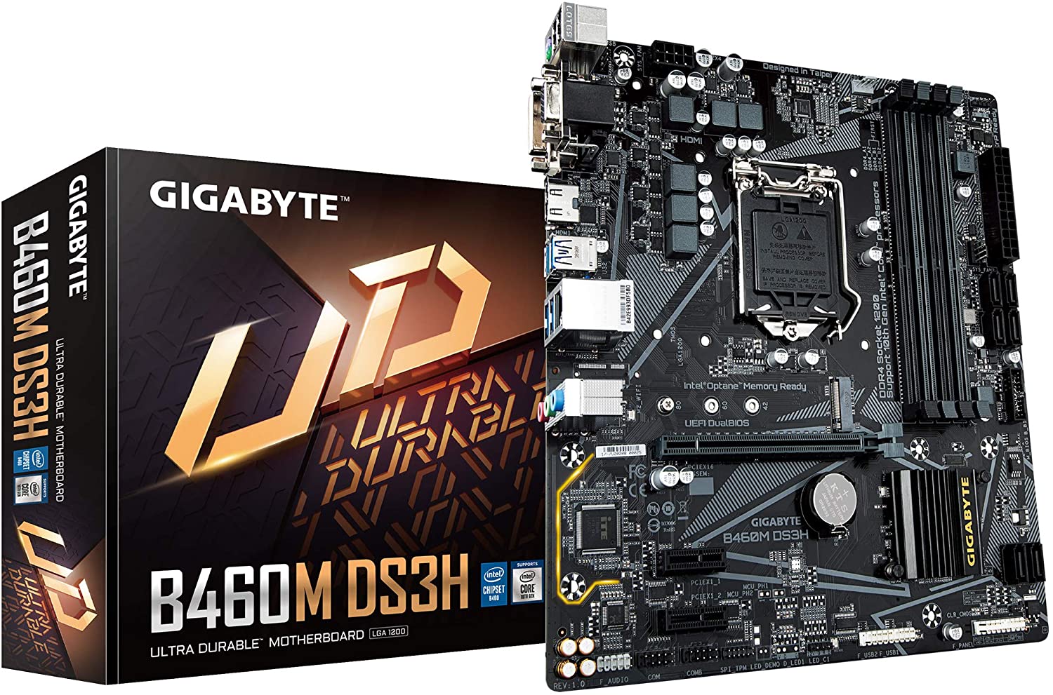 Gigabyte B460M DS3H Ultra Durable Motherboard for Intel 10th Gen Processors - LGA1200 Socket