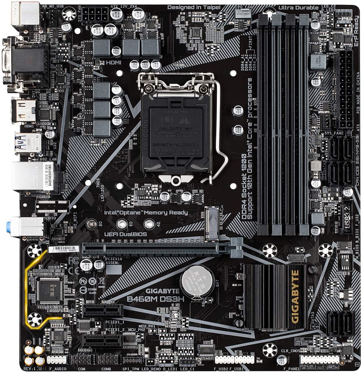 Gigabyte B460M DS3H Ultra Durable Motherboard for Intel 10th Gen Processors - LGA1200 Socket - Image 2