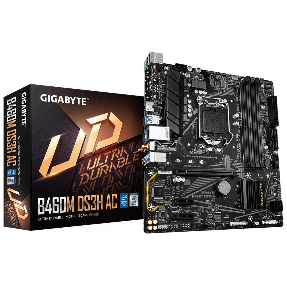 Gigabyte B460M DS3H AC (WiFi) Motherboard for Intel 10th Gen Processors - LGA1200 Socket