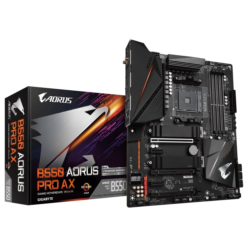 Gigabyte B550 AORUS PRO AX (WiFi) GAMING Motherboard for 3rd Gen Ryzen Processors - AM4 Socket
