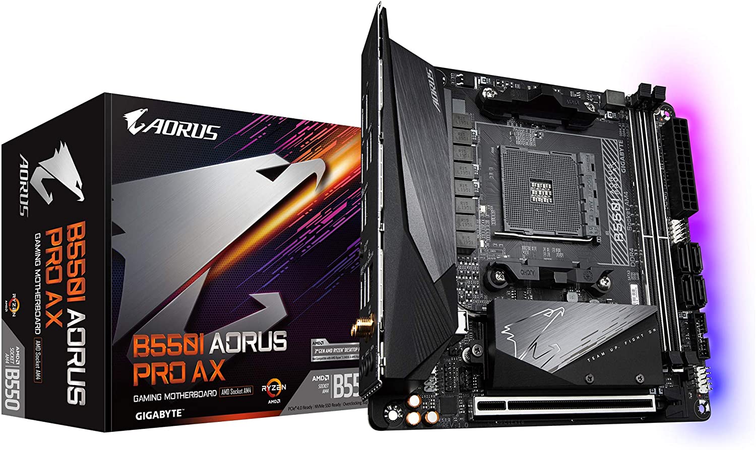 Gigabyte B550I AORUS PRO AX (WiFi) GAMING Motherboard for 3rd Gen Ryzen Processors - AM4 Socket