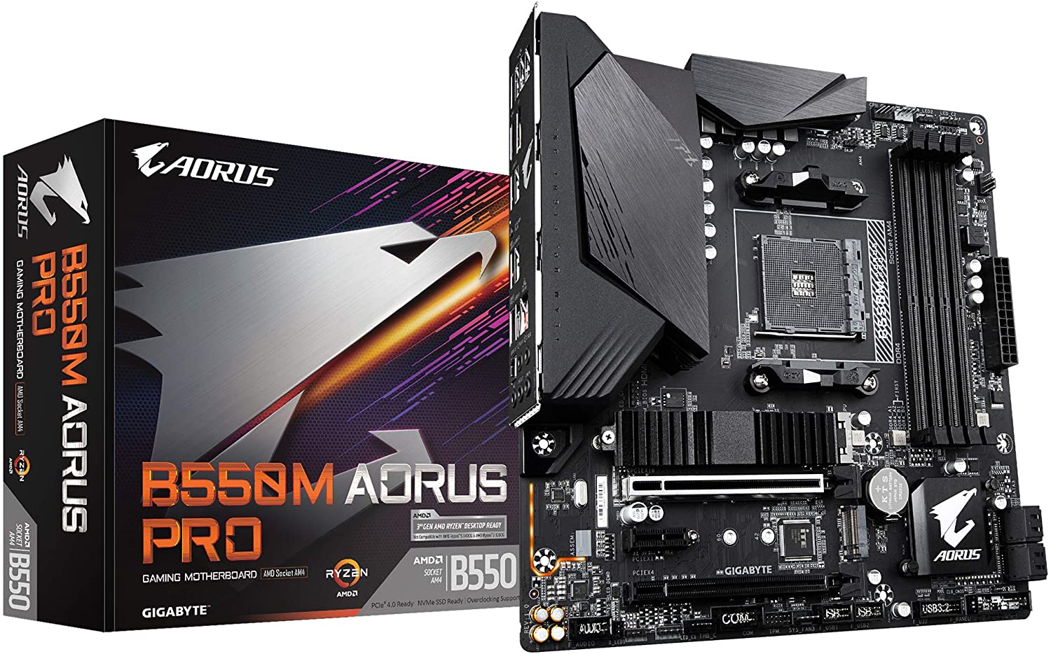 Gigabyte B550M AORUS PRO GAMING Motherboard with Thunderbolt Header for 3rd Gen Ryzen Processors - AM4 Socket