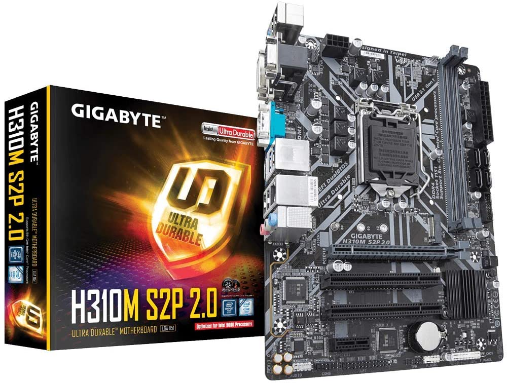 Gigabyte H310M S2P 2.0 Ultra Durable Motherboard for Intel 8th and 9th Gen Processors - LGA1151 Socket