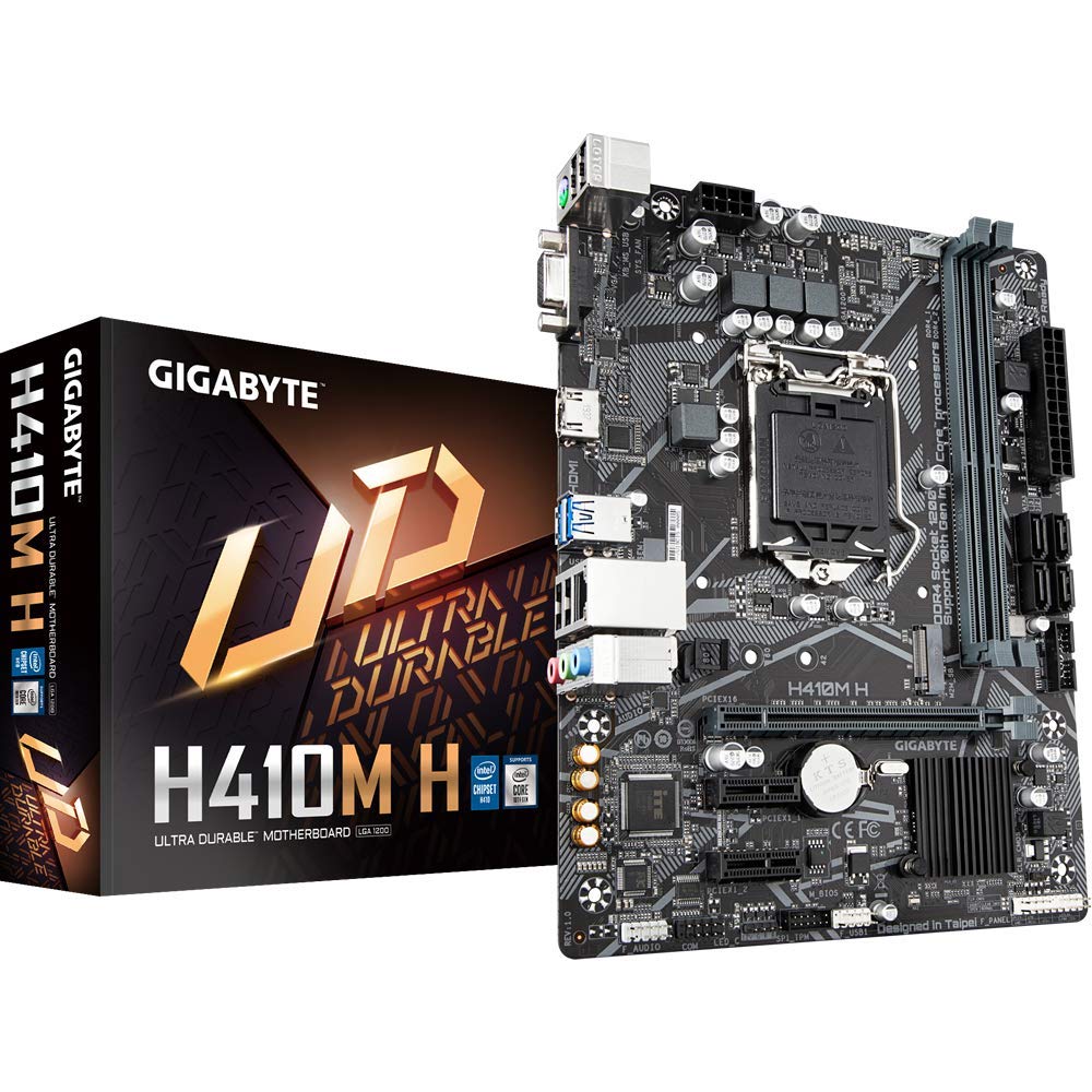 Gigabyte H410M H Ultra Durable Motherboard for Intel 10th Gen Processors - LGA1200 Socket (HDMI/ D-Sub/ M.2/ USB3.2 Gen1/ DDR4 2933Mhz)