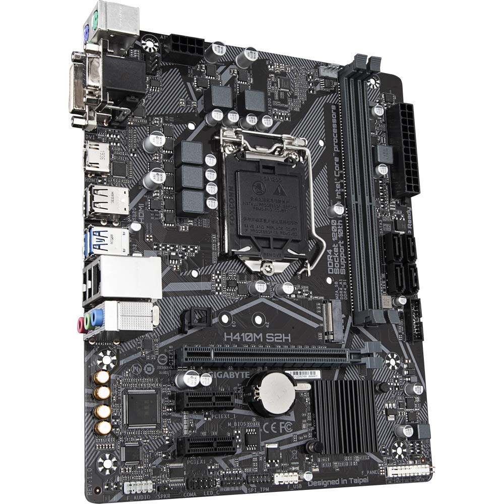 Gigabyte H410M S2H Ultra Durable Motherboard with M.2, HDMI/ DVI-D/ D-Sub Ports for Intel 10th Gen Processors - LGA1200 Socket - Image 2