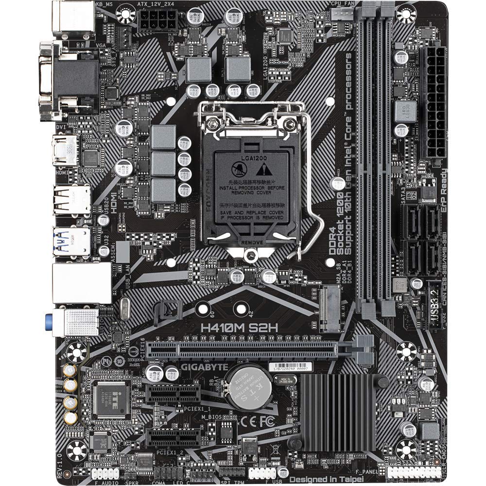 Gigabyte H410M S2H Ultra Durable Motherboard with M.2, HDMI/ DVI-D/ D-Sub Ports for Intel 10th Gen Processors - LGA1200 Socket - Image 3