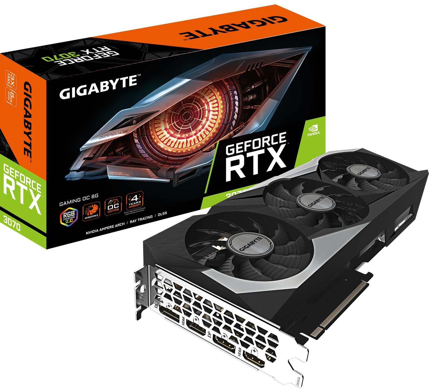 Gigabyte NVIDIA GeForce RTX 3070 GAMING OC 8G 8GB GDDR6 256-Bit Triple Fan Graphics Card (GV-N3070GAMING OC-8GD)