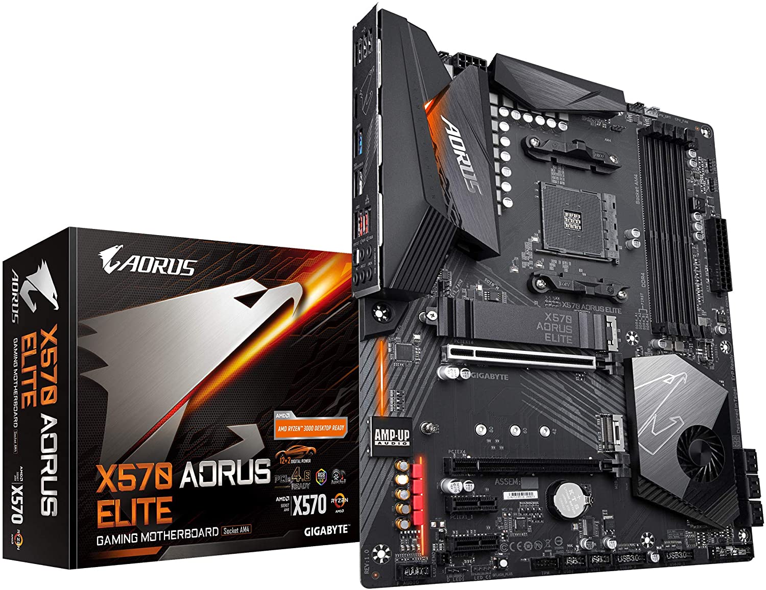 Gigabyte X570 AORUS ELITE GAMING Motherboard for 2nd and 3rd Gen Ryzen Processors - AM4 Socket
