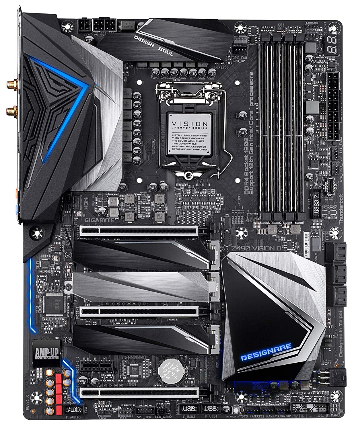 Gigabyte Z490 VISION D (Wi-Fi) Thunderbolt 3 Motherboard with USB 3.2 Gen 2 Type-C Ports - LGA1200 Socket - Image 2