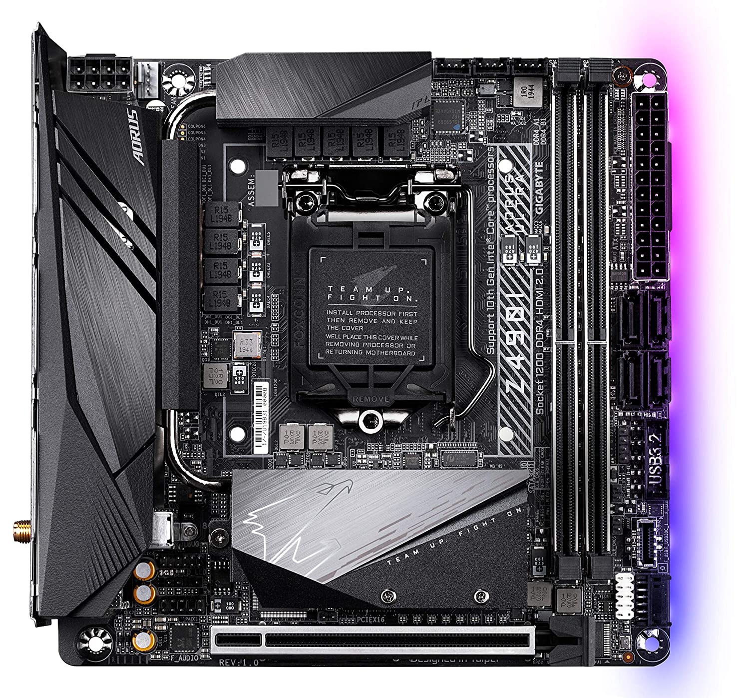 Gigabyte Z490I AORUS ULTRA Mini-ITX Motherboard with Intel WiFi 6 802.11ax, BT 5, HDMI 2.0, Intel 2.5GbE LAN, Direct 8 Phases Digital VRM Design - LGA1200 Socket - Image 2