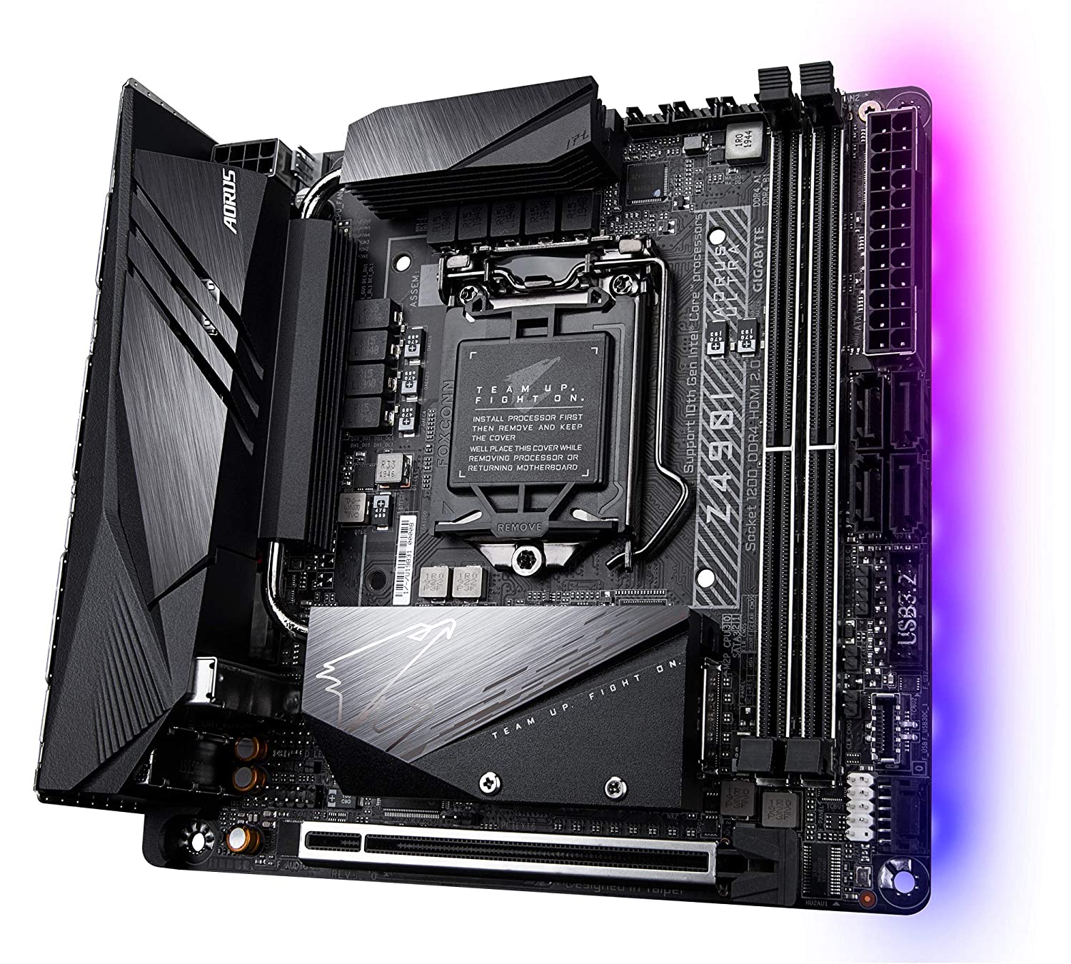 Gigabyte Z490I AORUS ULTRA Mini-ITX Motherboard with Intel WiFi 6 802.11ax, BT 5, HDMI 2.0, Intel 2.5GbE LAN, Direct 8 Phases Digital VRM Design - LGA1200 Socket - Image 4